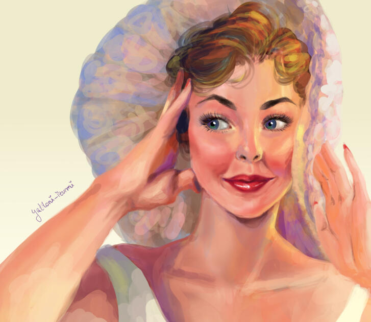 Vintage Hat Girl (redraw)